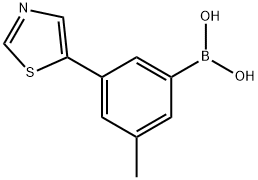 3-Methyl-5-(thiazol-5-yl)phenylboronic acid 结构式