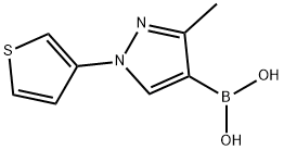 3-Methyl-1-(3-thienyl)pyrazole-4-boronic acid 化学構造式
