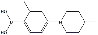 2-Methyl-4-(4-methylpiperidin-1-yl)phenylboronic acid 结构式