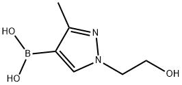 3-Methyl-1-(hydroxyethyl)pyrazole-4-boronic acid Struktur