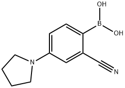 2-Cyano-4-(pyrrolidino)phenylboronic acid 化学構造式