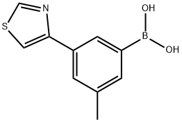 3-Methyl-5-(thiazol-4-yl)phenylboronic acid,2225173-27-1,结构式