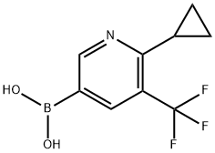 6-Cyclopropyl-5-trifluoromethylpyridine-3-boronic acid, 2225173-40-8, 结构式