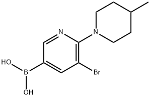 5-Bromo-6-(4-methylpiperidin-1-yl)pyridine-3-boronic acid Struktur