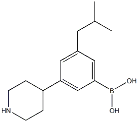3-(Piperidin-4-yl)-5-(iso-butyl)phenylboronic acid Struktur