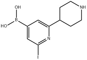 2-Iodo-6-(piperidin-4-yl)pyridine-4-boronic acid, 2225175-87-9, 结构式