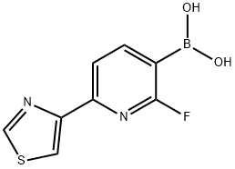 2-Fluoro-6-(thiazol-4-yl)pyridine-3-boronic acid,2225177-16-0,结构式