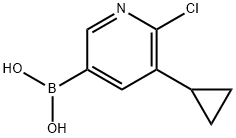 6-Chloro-5-(cyclopropyl)pyridine-3-boronic acid 结构式