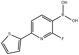 2-Fluoro-6-(2-thienyl)pyridine-3-boronic acid, 2225178-20-9, 结构式