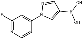 (1-(2-氟吡啶-4-基)-1H-吡唑-4-基)硼酸, 2225178-97-0, 结构式