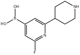 2-Fluoro-6-(piperidin-4-yl)pyridine-4-boronic acid,2225180-45-8,结构式