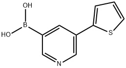 (5-(thiophen-2-yl)pyridin-3-yl)boronic acid Struktur