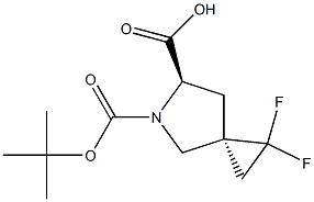 (3S,6R)-5-BOC-1,1-二氟-5-氮杂螺环[2.4]庚烷-6-甲酸 结构式