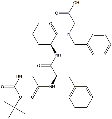 benzyl (tert-butoxycarbonyl)glycyl-D-phenylalanyl-L-leucylglycinate Structure