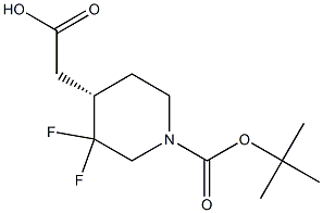 (S)-2-(1-(tert-butoxycarbonyl)-3,3-difluoropiperidin-4-yl)acetic acid Structure