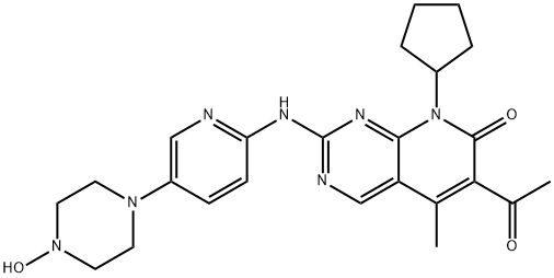 Pyrido[2,3-d]pyrimidin-7(8H)-one, 6-acetyl-8-cyclopentyl-2-[[5-(4-hydroxy-1-piperazinyl)-2-pyridinyl]amino]-5-methyl-,2231085-26-8,结构式