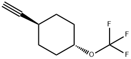 trans-1-ethynyl-4-(trifluoromethoxy)cyclohexane Struktur