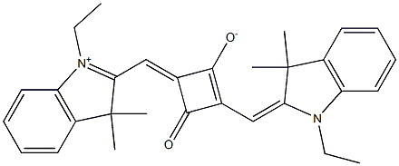 3H-Indolium, 1-ethyl-2-[(Z)-[3-[(Z)-(1-ethyl-1,3-dihydro-3,3-dimethyl-2H-indol-2-ylidene)methyl]-2-hydroxy-4-oxo-2-cyclobuten-1-ylidene]methyl]-3,3-dimethyl-, inner salt Structure