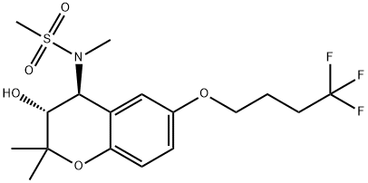 N-[(3R,4S)-3,4-Dihydro-3-hydroxy-2,2-dimethyl-6-(4,4,4-trifluorobutoxy)-2H-1-benzopyran-4-yl]-N-methylmetanesulfonamide Struktur