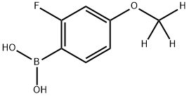 (2-fluoro-4-(methoxy-d3)phenyl)boronic acid 结构式