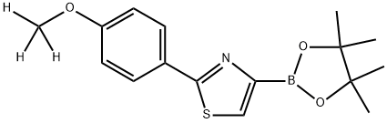 2-(4-(methoxy-d3)phenyl)-4-(4,4,5,5-tetramethyl-1,3,2-dioxaborolan-2-yl)thiazole 结构式