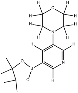 4-(5-(4,4,5,5-tetramethyl-1,3,2-dioxaborolan-2-yl)pyridin-3-yl-2,4,6-d3)morpholine-2,2,3,3,5,5,6,6-d8 Structure