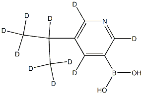 (5-(propan-2-yl-d7)pyridin-3-yl-2,4,6-d3)boronic acid Struktur