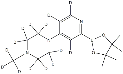 1-(methyl-d3)-4-(2-(4,4,5,5-tetramethyl-1,3,2-dioxaborolan-2-yl)pyridin-4-yl-3,5,6-d3)piperazine-2,2,3,3,5,5,6,6-d8 Structure