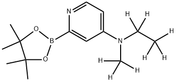 N-(ethyl-d5)-N-(methyl-d3)-2-(4,4,5,5-tetramethyl-1,3,2-dioxaborolan-2-yl)pyridin-4-amine 结构式