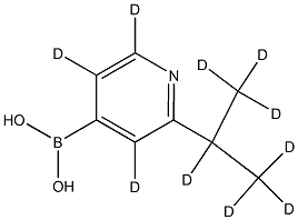 (2-(propan-2-yl-d7)pyridin-4-yl-3,5,6-d3)boronic acid Struktur