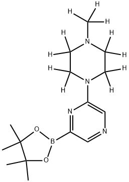 2-(4-(methyl-d3)piperazin-1-yl-2,2,3,3,5,5,6,6-d8)-6-(4,4,5,5-tetramethyl-1,3,2-dioxaborolan-2-yl)pyrazine Structure