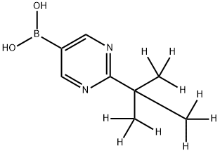 (2-(2-(methyl-d3)propan-2-yl-1,1,1,3,3,3-d6)pyrimidin-5-yl)boronic acid Struktur