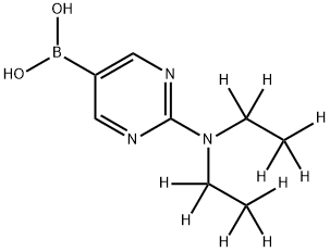 (2-(bis(ethyl-d5)amino)pyrimidin-5-yl)boronic acid Struktur