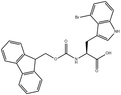 FMOC-L-TRP(4-BR)-OH, 2244532-69-0, 结构式