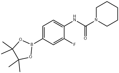 N-(2-fluoro-4-(4,4,5,5-tetramethyl-1,3,2-dioxaborolan-2-yl)phenyl)piperidine-1-carboxamide Structure