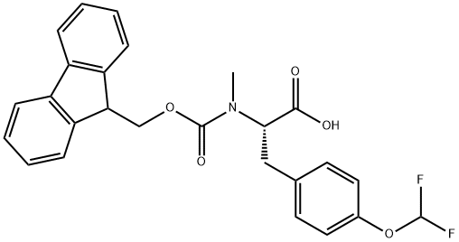 Fmoc-L-N-Methyl-O-(difluoromethyl)-Tyrosine, 2255321-53-8, 结构式