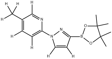 5-(methyl-d3)-2-(3-(4,4,5,5-tetramethyl-1,3,2-dioxaborolan-2-yl)-1H-pyrazol-1-yl-4,5-d2)pyridine-3,4,6-d3 结构式