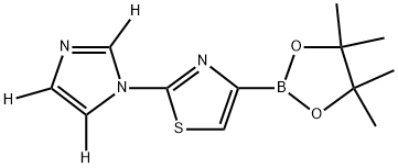 2-(1H-imidazol-1-yl-d3)-4-(4,4,5,5-tetramethyl-1,3,2-dioxaborolan-2-yl)thiazole Struktur