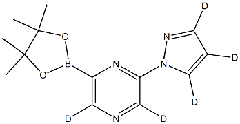 2-(1H-pyrazol-1-yl-d3)-6-(4,4,5,5-tetramethyl-1,3,2-dioxaborolan-2-yl)pyrazine-3,5-d2,2256709-59-6,结构式