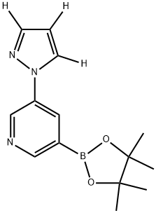 3-(1H-pyrazol-1-yl-d3)-5-(4,4,5,5-tetramethyl-1,3,2-dioxaborolan-2-yl)pyridine 结构式