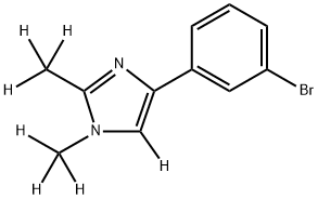 4-(3-bromophenyl)-1,2-bis(methyl-d3)-1H-imidazole-5-d 结构式