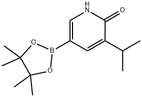 3-isopropyl-5-(4,4,5,5-tetramethyl-1,3,2-dioxaborolan-2-yl)pyridin-2(1H)-one Struktur