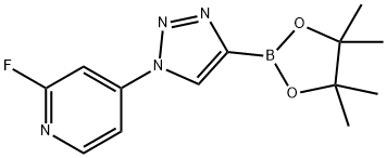 2-fluoro-4-(4-(4,4,5,5-tetramethyl-1,3,2-dioxaborolan-2-yl)-1H-1,2,3-triazol-1-yl)pyridine,2256758-01-5,结构式