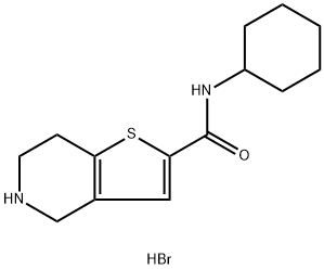 N-环己基- 4,5,6,7-四氢噻吩[3,2-C]吡啶-2-甲酰胺 溴酸盐 结构式