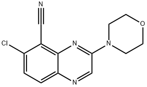 6-CHLORO-3-MORPHOLINOQUINOXALINE-5-CARBONITRILE 化学構造式