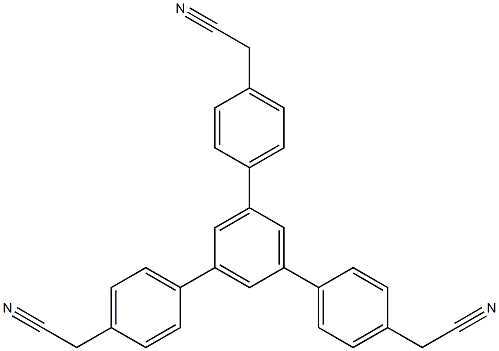 2,2'-(5'-(4-(cyanomethyl)phenyl)-[1,1':3',1''-terphenyl]-4,4''-diyl)diacetonitrile Struktur