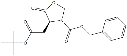4-Oxazolidineacetic acid, 5-oxo-3-[(phenylmethoxy)carbonyl]-, 1,1-dimethylethyl ester, (4S)- 化学構造式