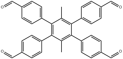 4',5'-bis(4-formylphenyl)-3',6'-dimethyl-[1,1':2',1''-terphenyl]-4,4''-dicarbaldehyde,2363716-37-2,结构式
