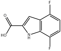 4,7-二氟-1H-吲哚-2-羧酸 结构式
