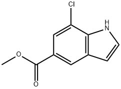 7-氯-1H-吲哚-5-羧酸甲酯 结构式